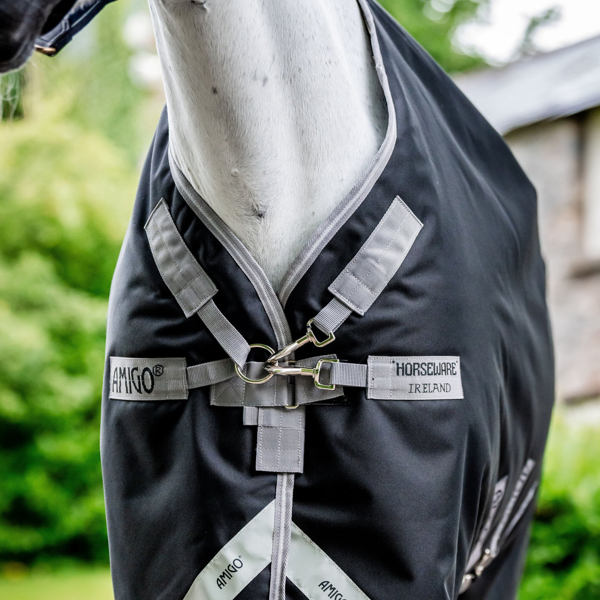 Horseware Ireland Amigo 1200D Plus 50g Turnout Rug #colour_black-titanium-grey-silver