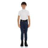 Equestro Leilani Model Junior Jodhpur Breeches In Stretch Material #colour_blue