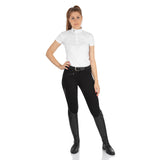 Equestro Selene Model Woman Breeches In Stretch Cotton #colour_black