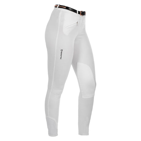 Equestro Selene Model Woman Breeches In Stretch Cotton #colour_white
