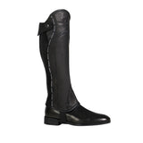 Equestro Kids' Soft Leather Gaiters With Elastic Band #colour_black