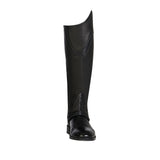 Equestro Kids' Soft Leather Gaiters With Elastic Band #colour_black