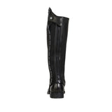 Equestro Kids' Soft Leather Gaiters With Elastic Band #colour_black