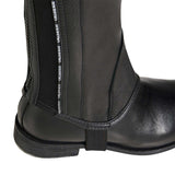 Equestro Kids' Soft Leather Gaiters With Elastic Band #colour_black