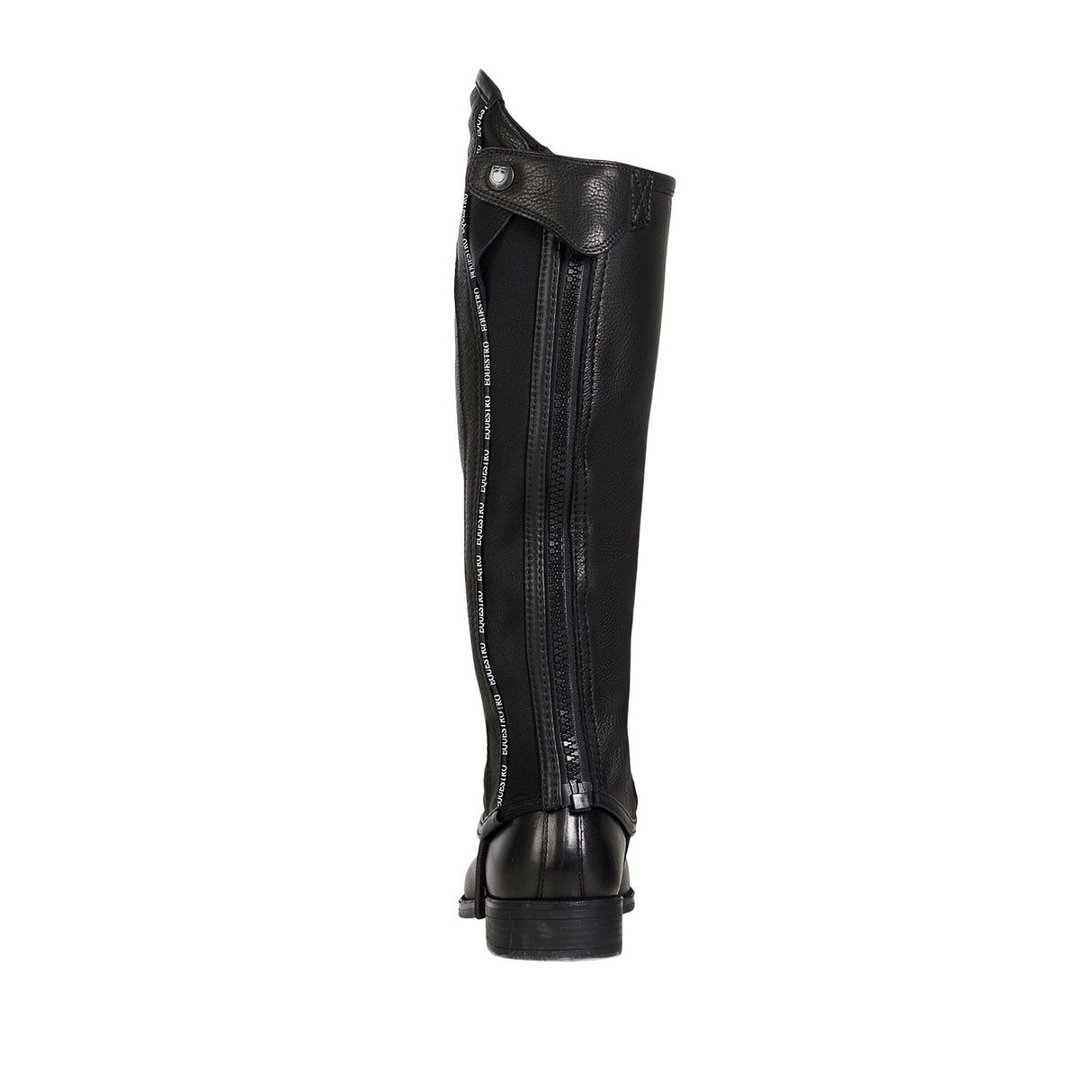 Equestro Unisex Leather Gaiters With Contrasting Profile #colour_black