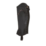 Equestro Unisex Leather Gaiters With Contrasting Profile #colour_brown