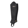 Equestro Unisex Soft Leather Gaiters With Rear Zip #colour_black