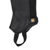 Equestro Unisex Soft Leather Gaiters With Rear Zip #colour_black