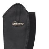 Equestro Unisex Soft Leather Gaiters With Rear Zip #colour_black