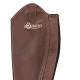 Equestro Unisex Soft Leather Gaiters With Rear Zip #colour_brown