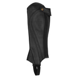 Equestro Unisex Gaiters Perforated Leather Maximum Comfort #colour_black