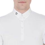 Equestro Men's Competition Polo Shirt In Breathable Technical Fabric #colour_white