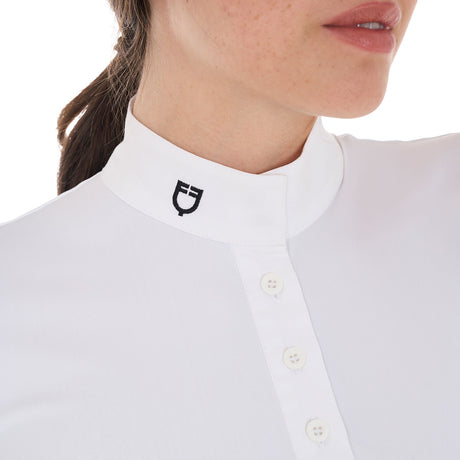 Women's slim fit mandarin collar competition polo shirt