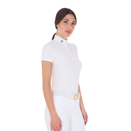 Women's slim fit mandarin collar competition polo shirt
