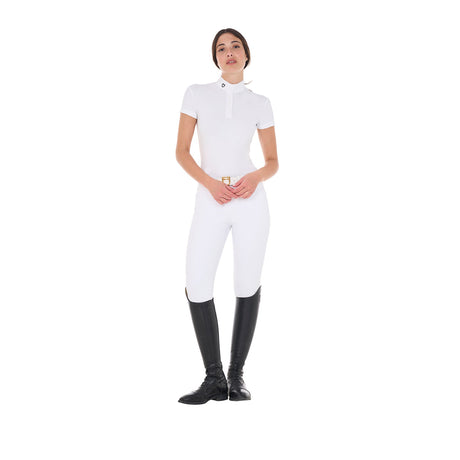 Women's slim fit mandarin collar competition polo shirt