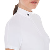 Equestro Women's Slim Fit Stretch Competition Polo Shirt #colour_white