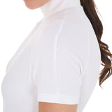 Equestro Women's Slim Fit Stretch Competition Polo Shirt #colour_white