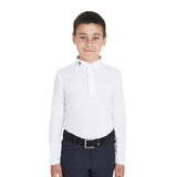 Equestro Boy's Slim Fit Competition Polo Shirt With Three Buttons