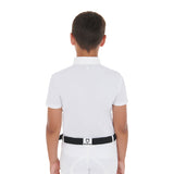 Equestro Boys' Slim Fit Competition Polo Shirt With Four Buttons #colour_white