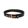 Equestro English Belt With Rose Gold Snaffle Bits #colour_black