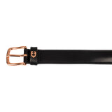 Equestro English Belt With Rose Gold Snaffle Bits #colour_black