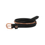 Equestro Leather Belt With Rose Gold Clincher #colour_black