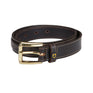 Equestro Leather Belt With Handcrafted Embroidery #colour_brown