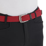 Equestro Elasticized Belt Crossed Pattern #colour_burgundy