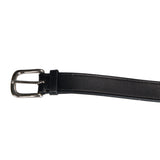 Equestro Leather Belt With Black And White Embroidery #colour_black