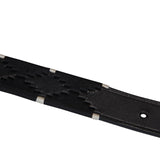 Equestro Leather Belt With Black And White Embroidery #colour_black