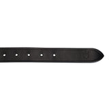 Equestro Leather Belt With Black And White Embroidery #colour_black