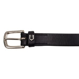 Equestro English Belt With Contrasting Embroidery #colour_black