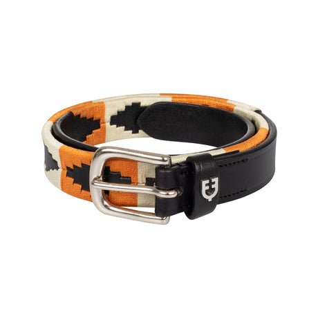 Equestro Leather Belt With Navajo Decorations #colour_black