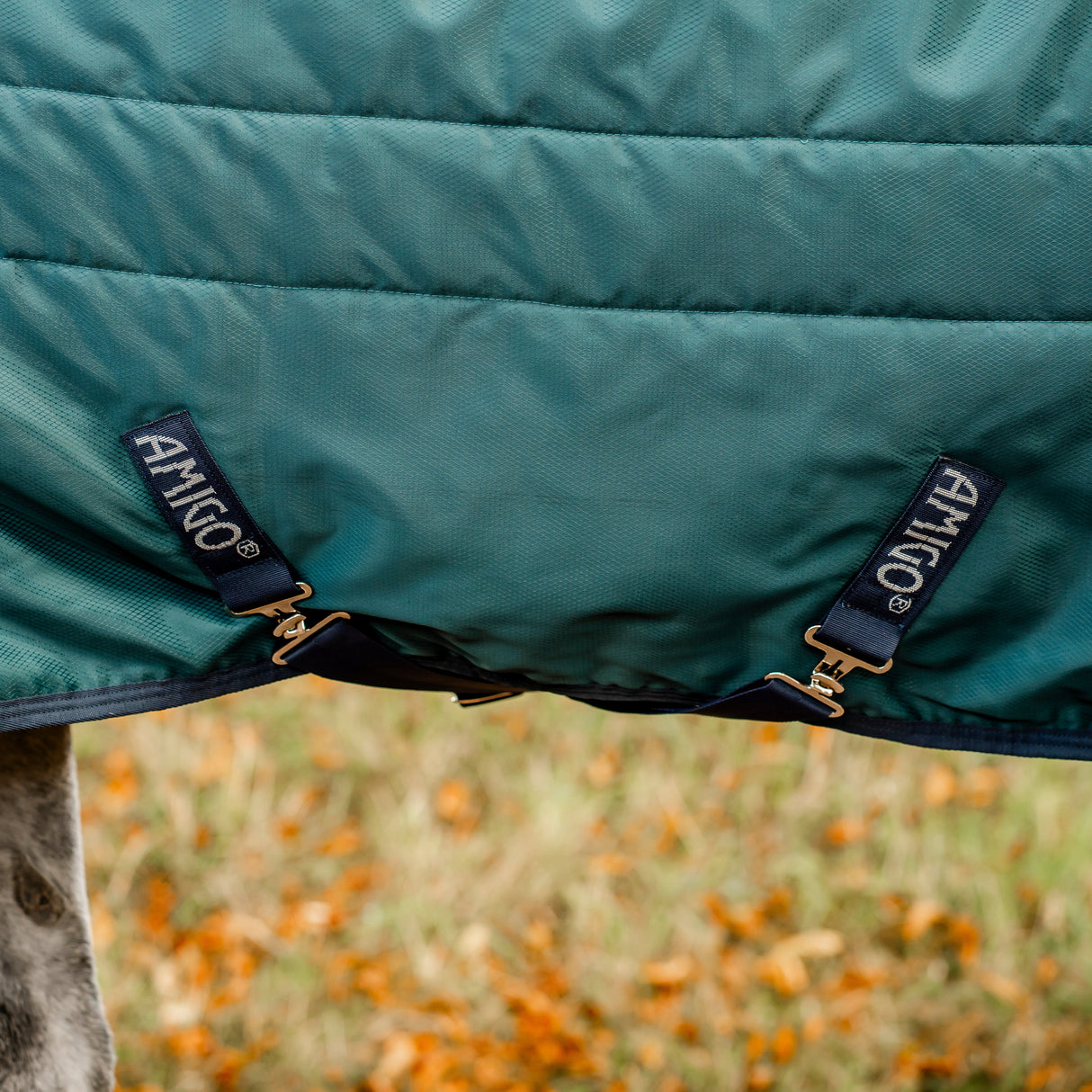 Horseware Ireland Amigo Ripstop Insulator 350g Stable Rug #colour_dynasty-green-navy-silver