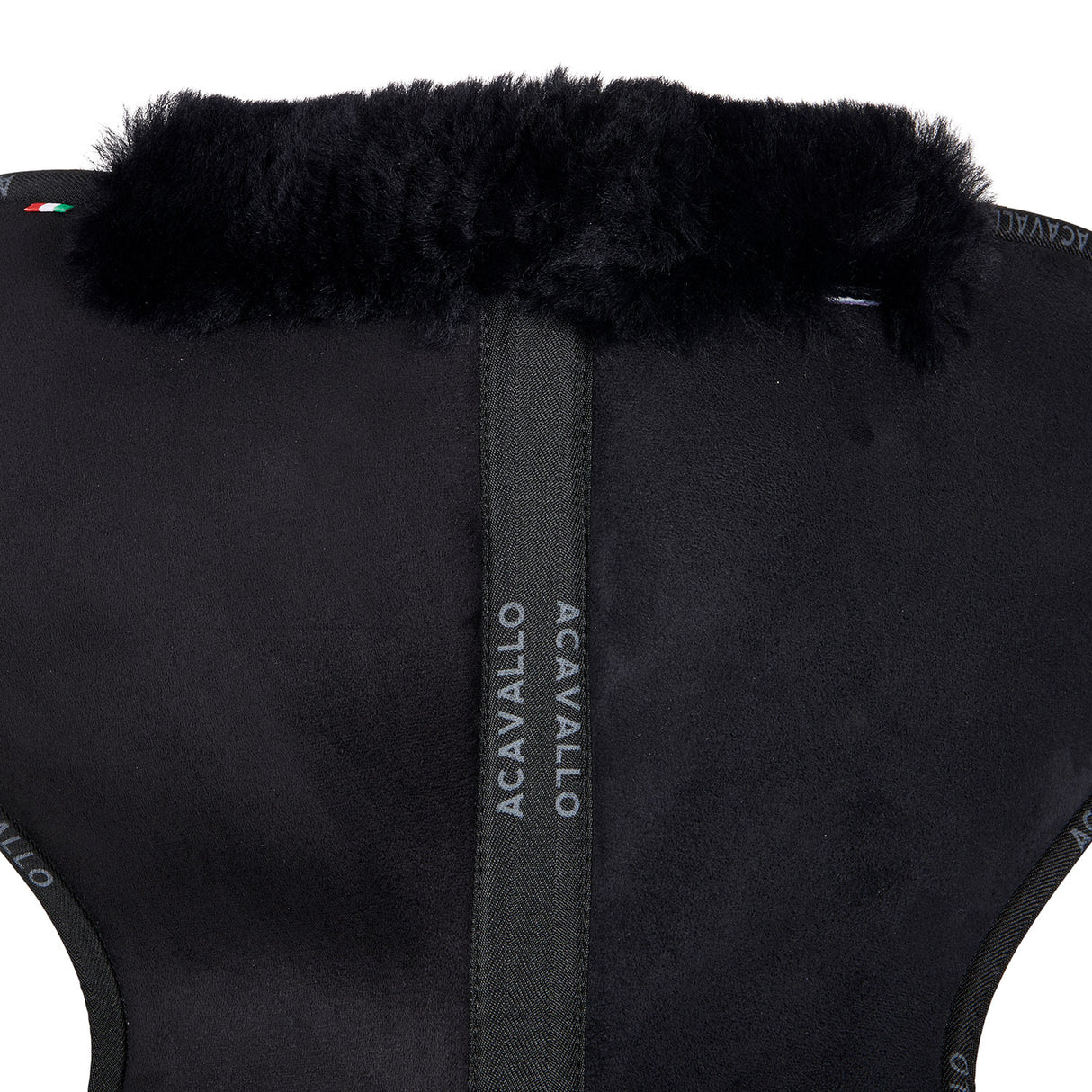 Acavallo Pad MF-S JCCS-S CW-CS Suede Cut-Out Sheepskin Flat #colour_black-black