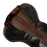 Acavallo Pad Mf-S Jccs-S Cw-Cs Suede Cut-Out Faux Sheepskin Gel Grip Flat #colour_brown-brown