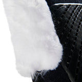 Acavallo Pad Mf-S Jccs-S Cw-Cs Suede Cut-Out Faux Sheepskin Gel Grip Flat #colour_black-white