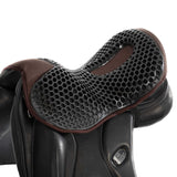 Acavallo Ortho-Coccyx Seat Saver Dressage Hexagonal Gel-Out Dri-Lex 20mm #colour_brown