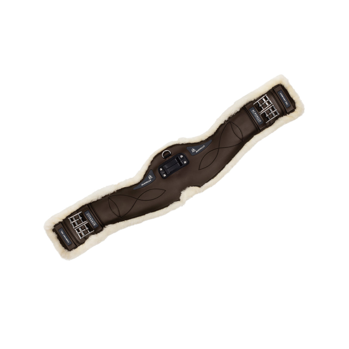 Acavallo Dressage Girth Classic Gel Sheepskin #colour_brown