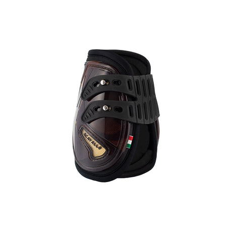 Acavallo Opera Fetlock Boots Elastic And Button Fastening #colour_brown