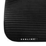 Acavallo Stripe Suede Dressage Saddle Pad W/Square Back Corner #colour_black