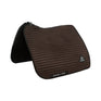 Acavallo Stripe Suede Dressage Saddle Pad W/Square Back Corner #colour_brown