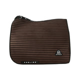 Acavallo Stripe Suede Dressage Saddle Pad W/Square Back Corner #colour_brown