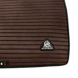 Acavallo Stripe Suede Dressage Saddle Pad W/Square Back Corner #colour_brown