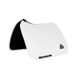 Acavallo Stripe Suede Dressage Saddle Pad W/Square Back Corner #colour_white