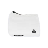 Acavallo Stripe Suede Dressage Saddle Pad W/Square Back Corner #colour_white