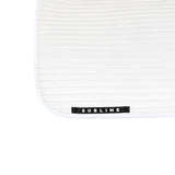Acavallo Stripe Suede Dressage Saddle Pad W/Square Back Corner #colour_white