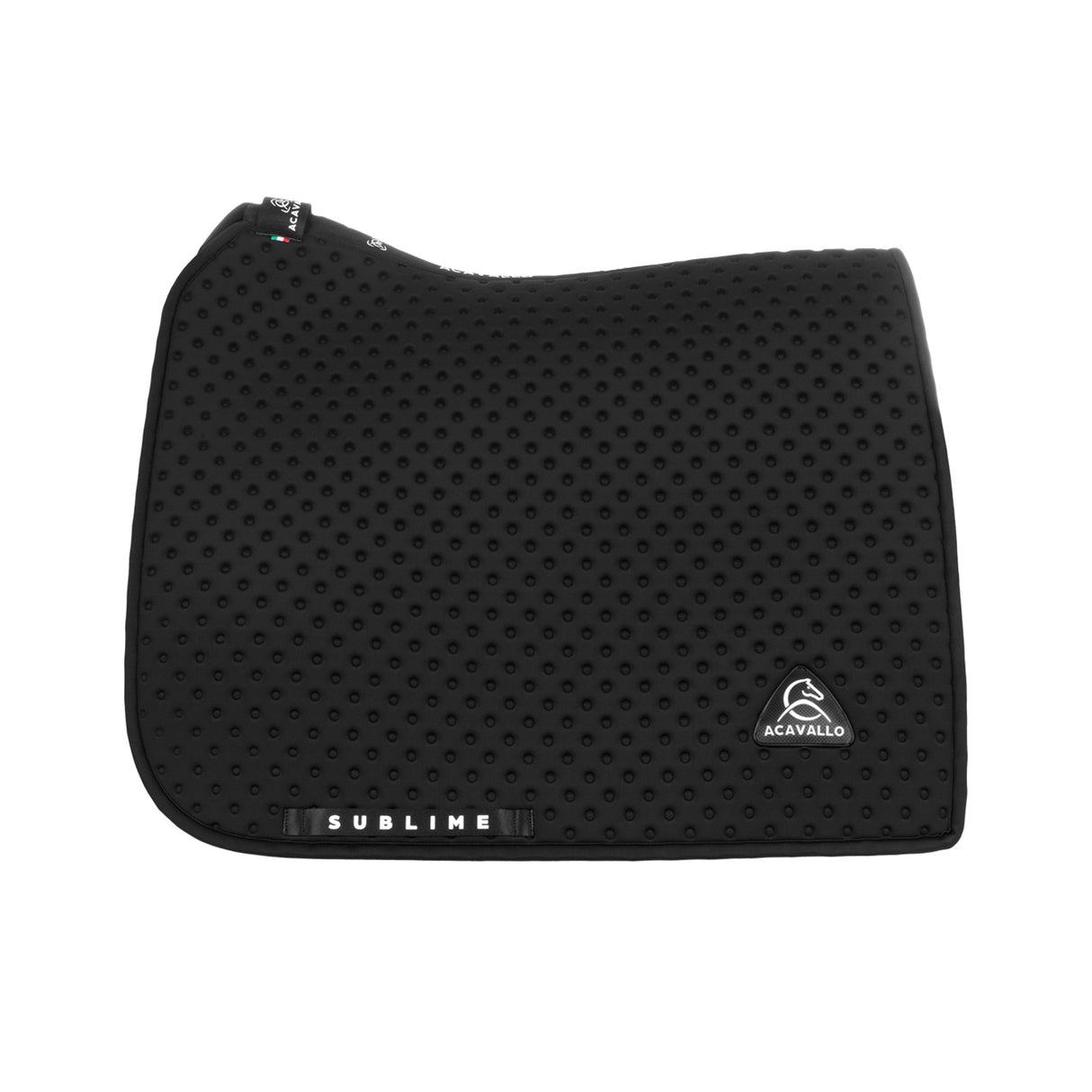 Acavallo Point Dressage Saddle Pad W/Square Back Corner #colour_black