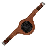 Acavallo Jumping Stud Guard Girth Leather & Gel #colour_cognac