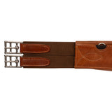 Acavallo Jumping Stud Guard Girth Leather & Gel #colour_cognac